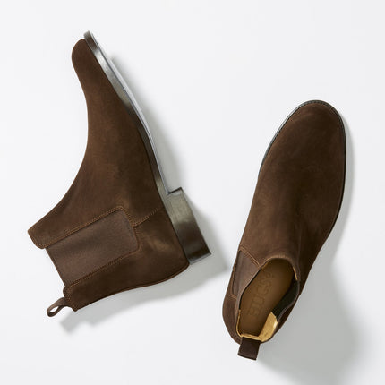 Brown Suede Chelsea Boots, Welted Leather Sole