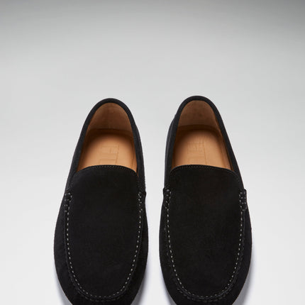 Driving Loafers, Black Suede