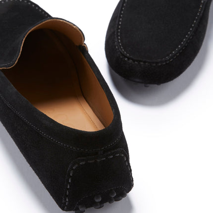 Driving Loafers, Black Suede