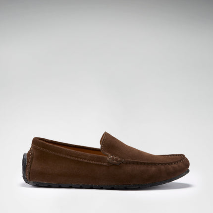 Tyre Sole Driving Loafers, Brown Suede