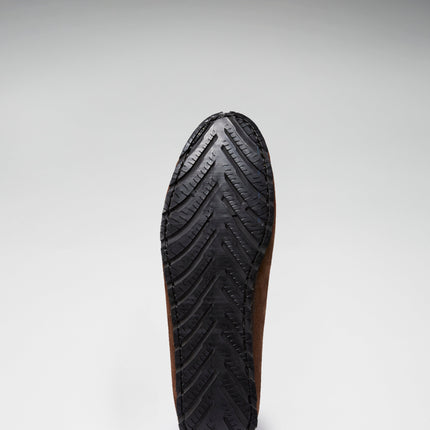 Tyre Sole Driving Loafers, Brown Suede