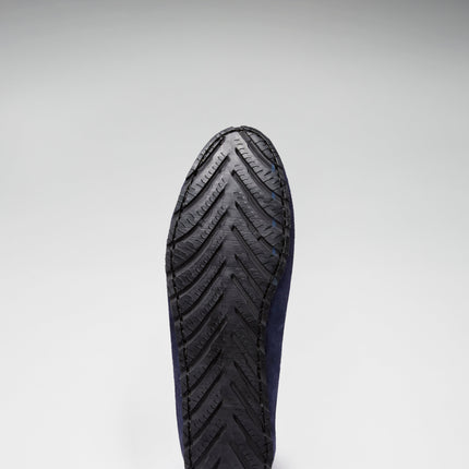 Tyre Sole Driving Loafers, Navy Blue Suede