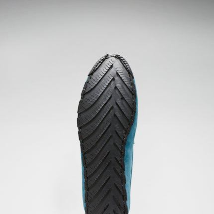 Tyre Sole Driving Loafers, Petrol Blue Suede