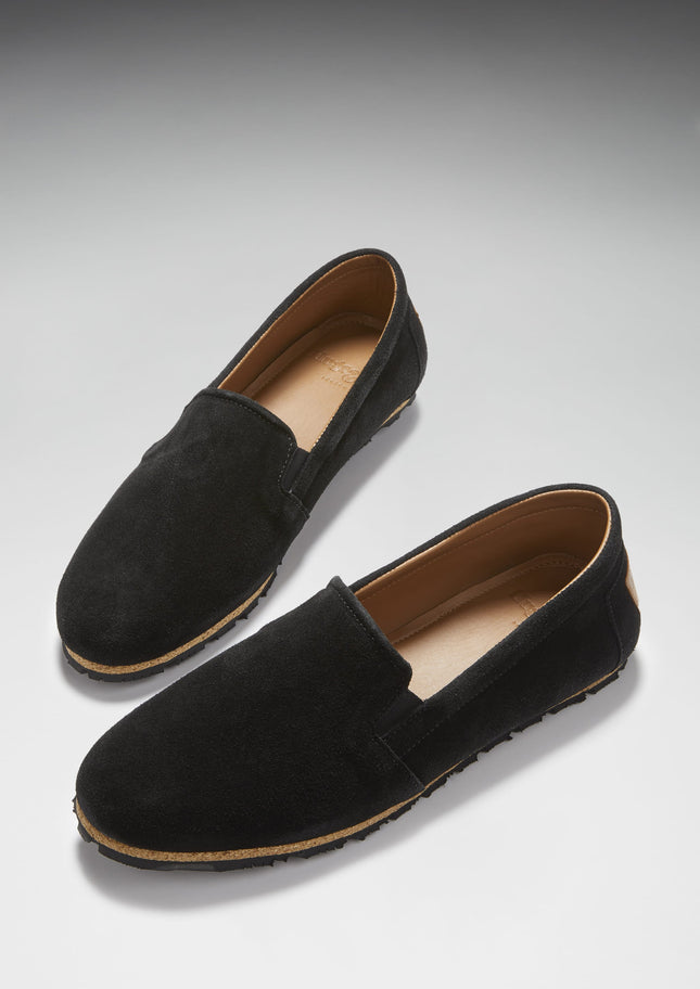 Tyre Sole Espadrilles, Black Suede