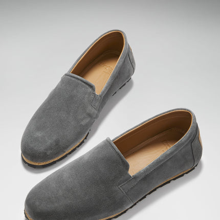 Tyre Sole Espadrilles, Charcoal Suede