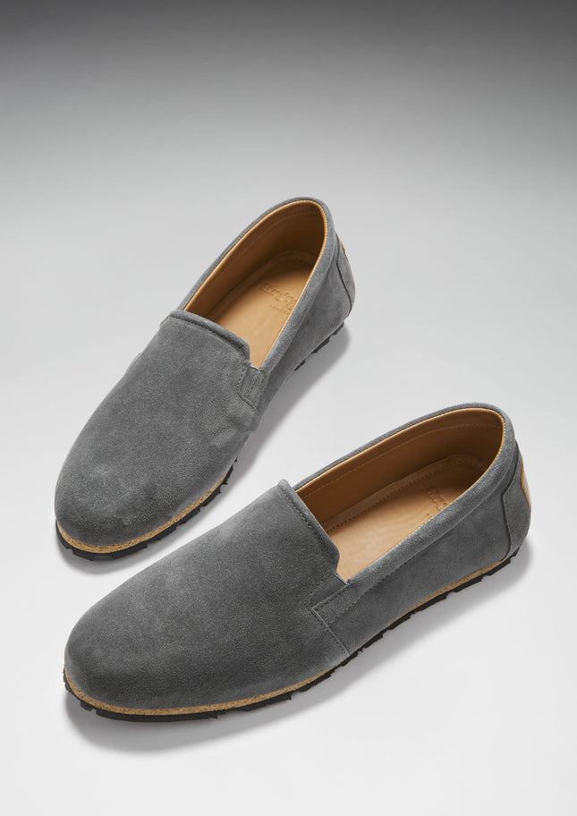 Tyre Sole Espadrilles, Charcoal Suede