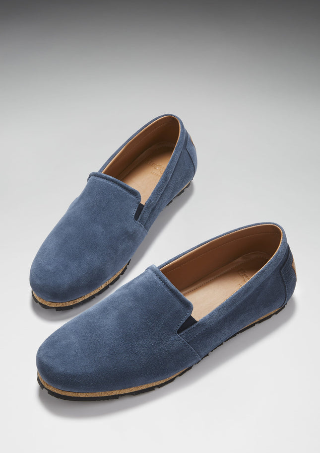 Tyre Sole Espadrilles, Denim Blue Suede