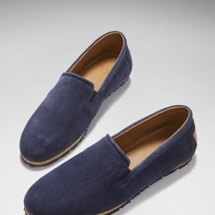 Tyre Sole Espadrilles, Navy Blue Suede