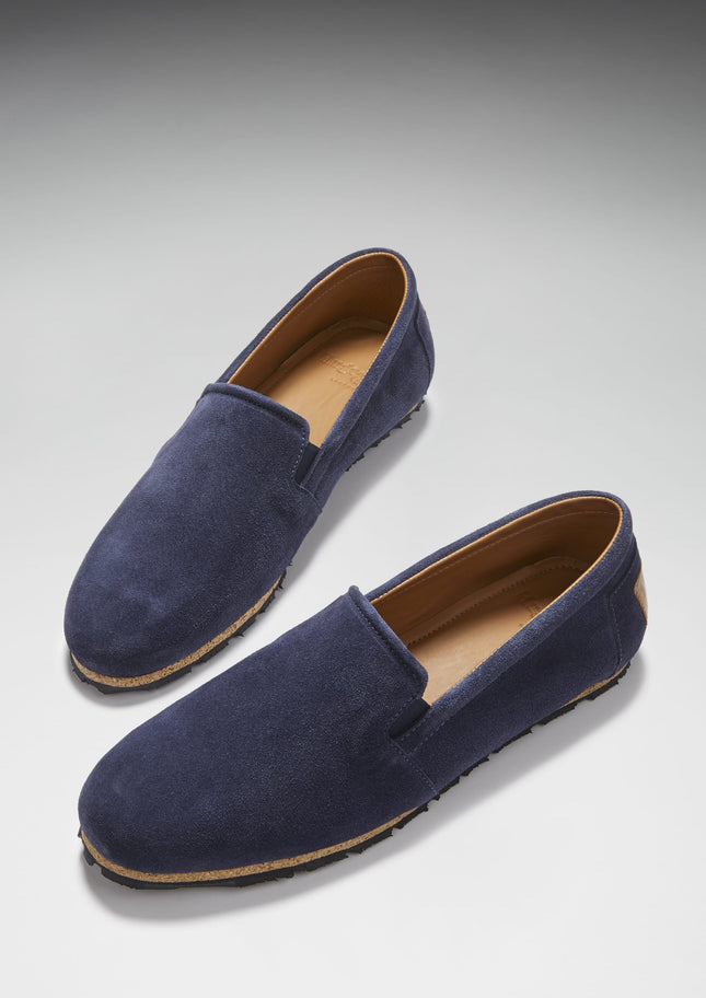 Tyre Sole Espadrilles, Navy Blue Suede