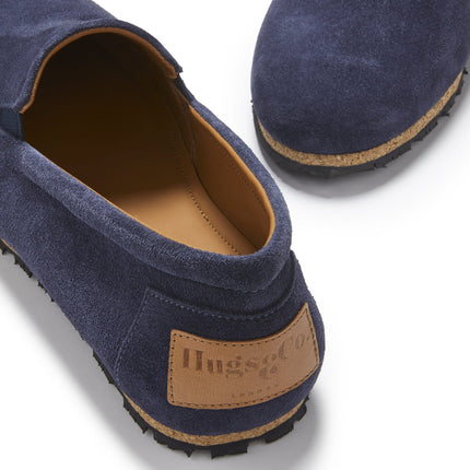 Tyre Sole Espadrilles, Navy Blue Suede