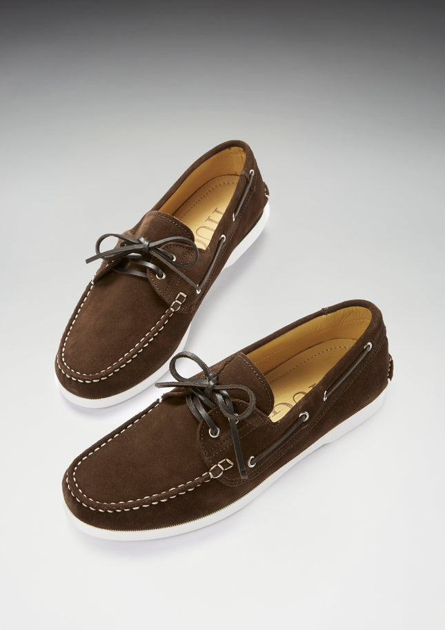 Deck Shoes, Brown Suede