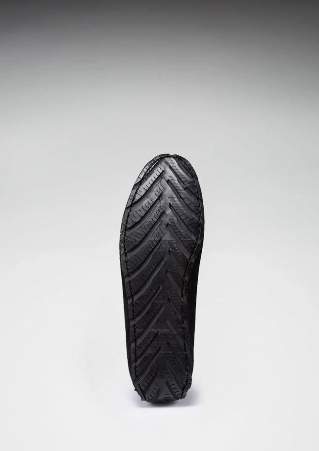 Tyre Sole Laced Driving Loafers, Black Suede