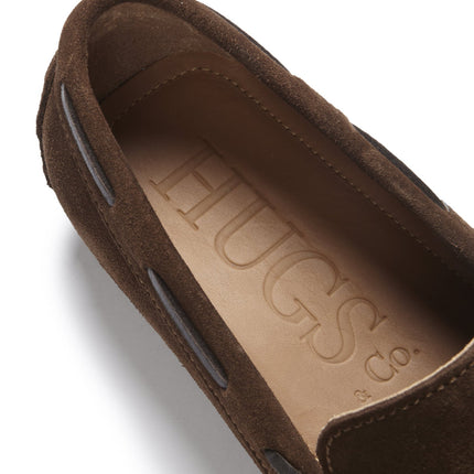 Laced Driving Loafers, Brown Suede