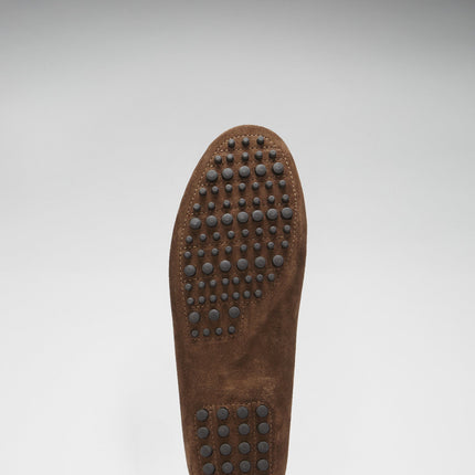 Laced Driving Loafers, Brown Suede