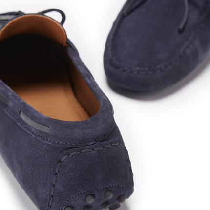 Laced Driving Loafers, Navy Blue Suede
