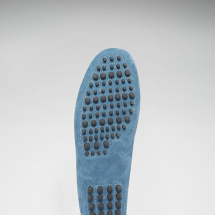 Laced Driving Loafers, Petrol Blue Suede