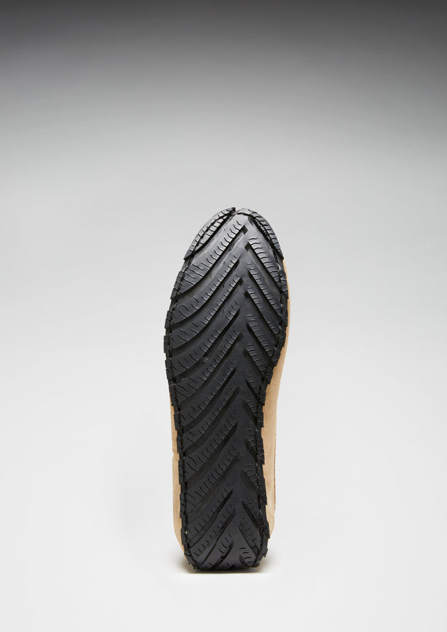 Tyre Sole Laced Driving Loafers, Taupe Suede