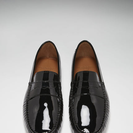 Penny Driving Loafers, Black Patent Leather