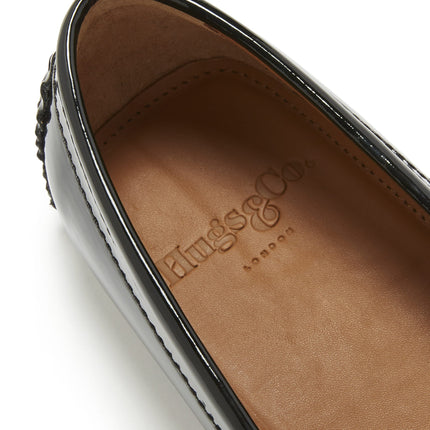 Penny Driving Loafers, Black Patent Leather
