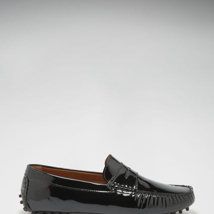 Penny Driving Loafers, Black Patent Leather