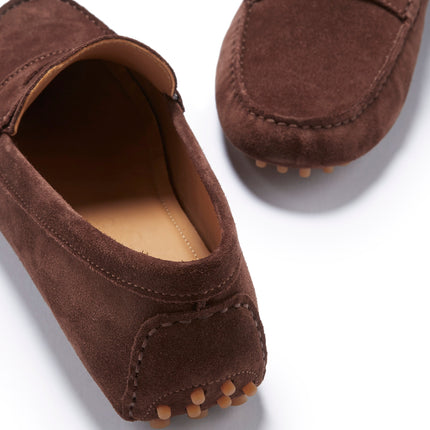 Penny Driving Loafers, Brown Suede