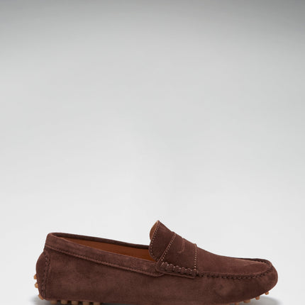 Penny Driving Loafers, Brown Suede