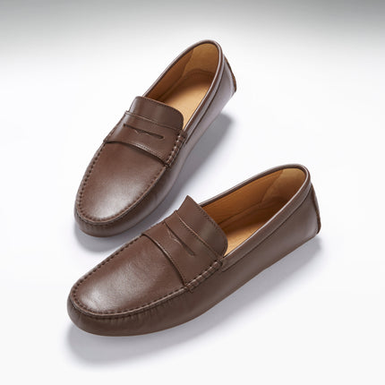 Penny Driving Loafers, Brown Leather