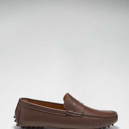 Penny Driving Loafers, Brown Leather