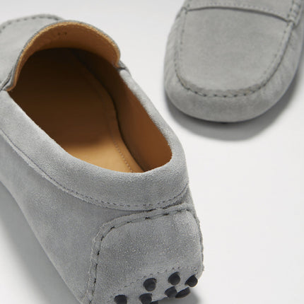 Penny Driving Loafers, Dove Grey Suede