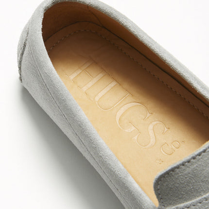 Penny Driving Loafers, Dove Grey Suede