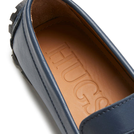 Tyre Sole Penny Driving Loafers, French Navy Leather