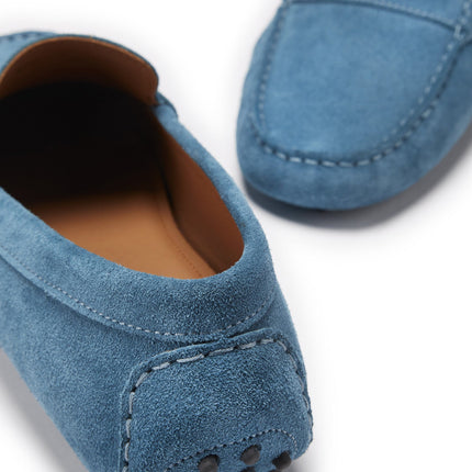 Penny Driving Loafers, Petrol Blue Suede