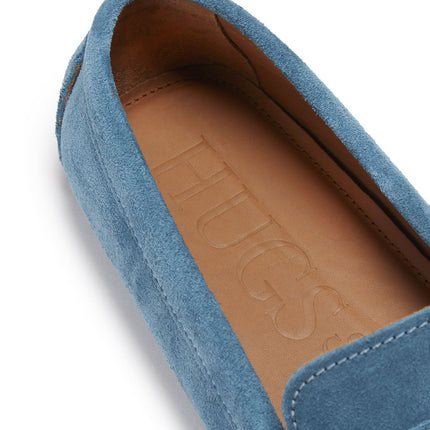Penny Driving Loafers, Petrol Blue Suede