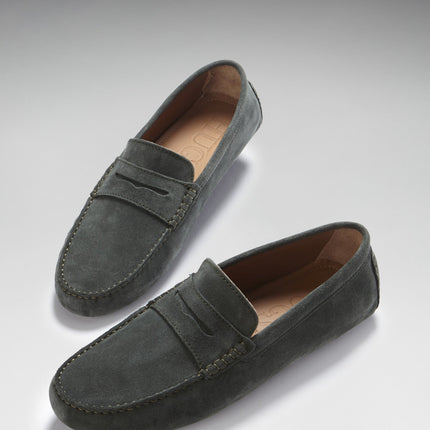 Penny Driving Loafers, Racing Green Suede