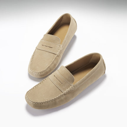 Penny Driving Loafers, Taupe Suede