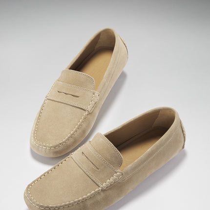 Penny Driving Loafers, Taupe Suede
