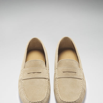 Penny Driving Loafers, Taupe Suede