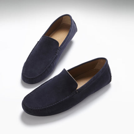 Driving Loafers, Navy Blue Suede