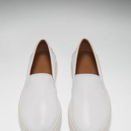 Slip-On Sneakers, White Leather