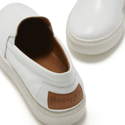 Slip-On Sneakers, White Leather