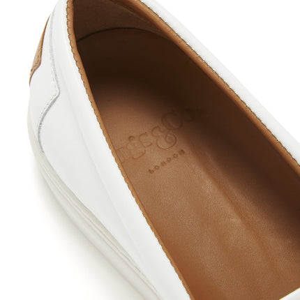 Slip-On Sneakers, White Leather