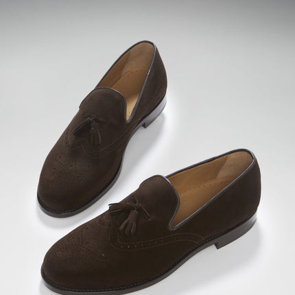 Brown Suede Tasselled Brogues, Welted Leather Sole