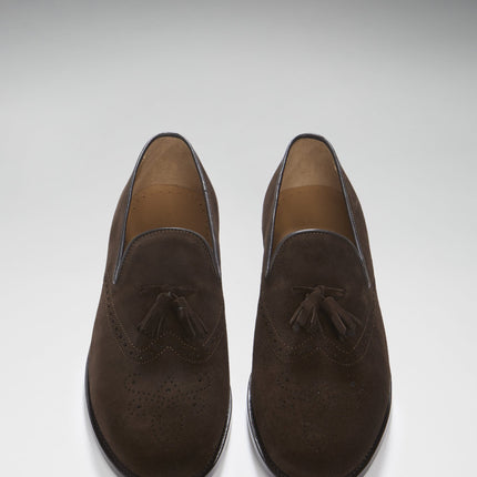 Brown Suede Tasselled Brogues, Welted Leather Sole