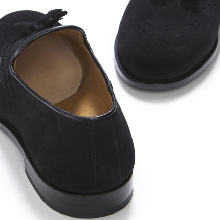 Black Suede Tasselled Brogues, Welted Leather Sole