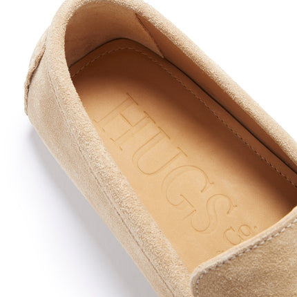 Tasselled Driving Loafers, Taupe Suede