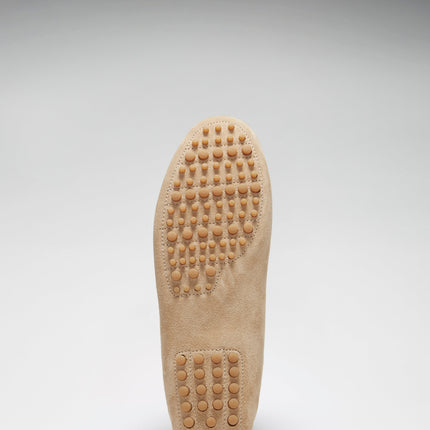 Tasselled Driving Loafers, Taupe Suede