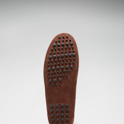 Tasselled Driving Loafers, Mahogany Brown Suede