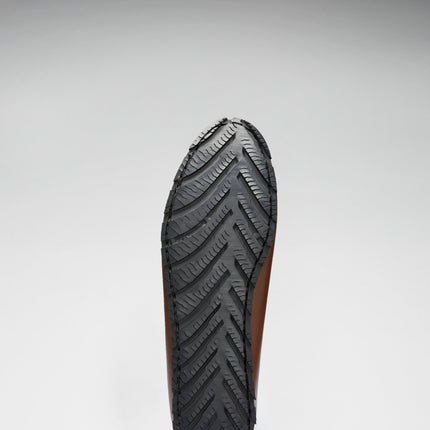 Tyre Sole Penny Driving Loafers, Brown Leather