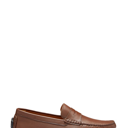 Tyre Sole Penny Driving Loafers, Brown Leather
