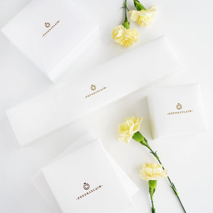 Mini Porcelain Rose With Gold-Filled Chain Earrings